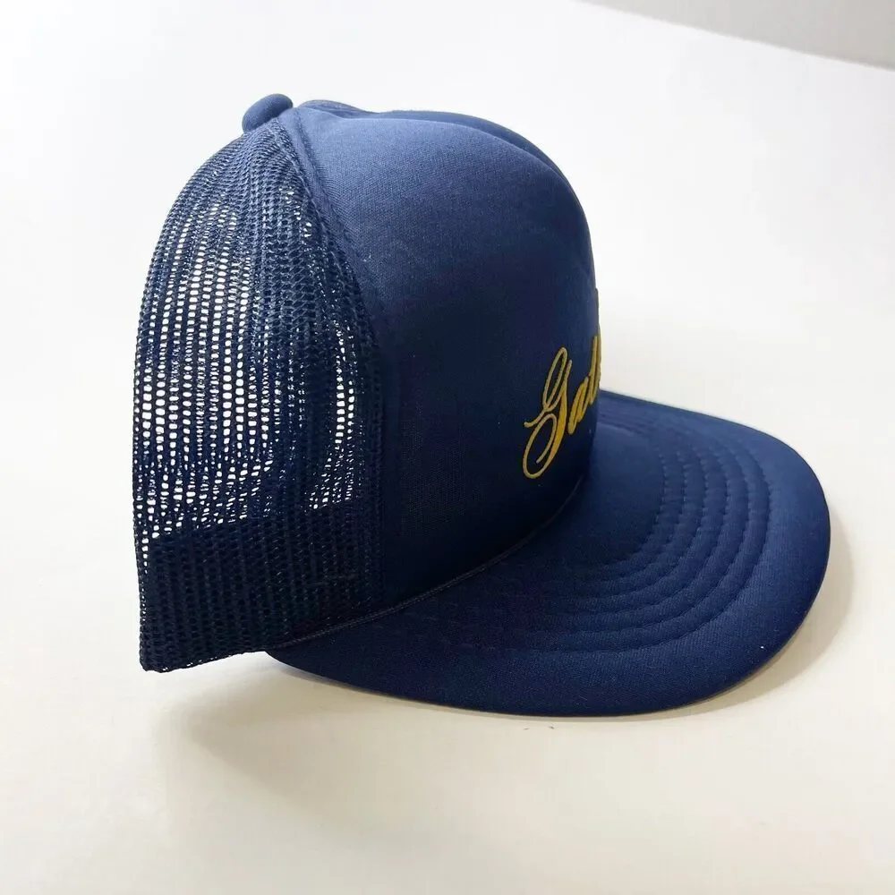 Vintage Navy Blue Trucker Hat Snap Back Mesh Ball Cap Gatlinburg Tennessee - Picture 3 of 16